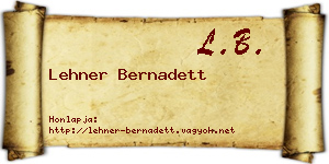 Lehner Bernadett névjegykártya